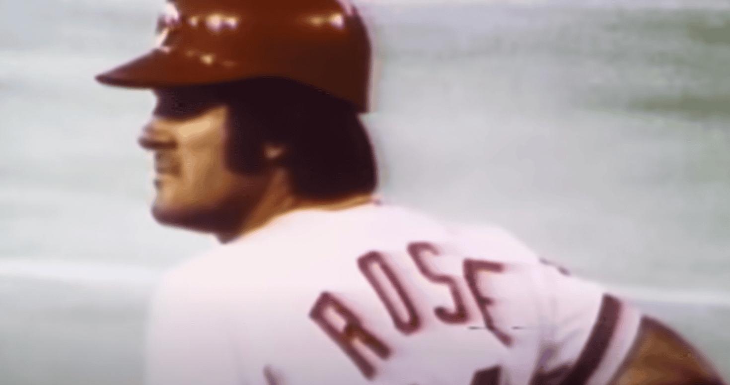 Image showing Pete Rose, highlighting his achievements in baseball's hitting stats.